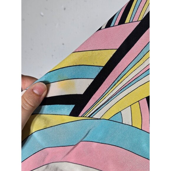 Mel & Lisa Womens 100% Silk Multicolor Abstract Button-Up Blouse Size 10 Artsy - Picture 3 of 11